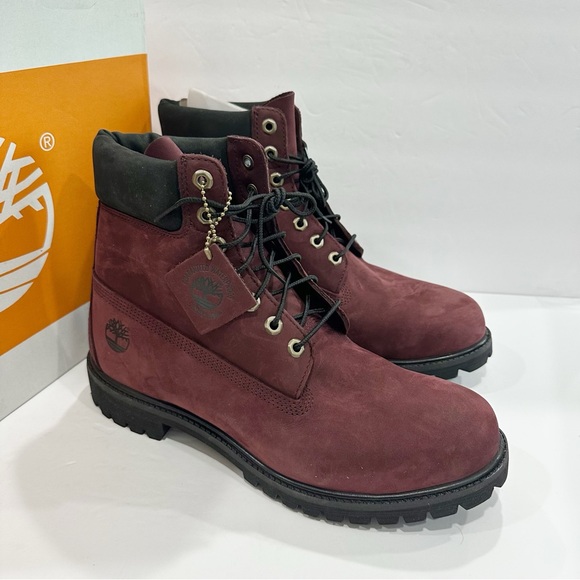 Timberland Premium 6 inch Waterproof Nubuck Men’s Burgundy Boots